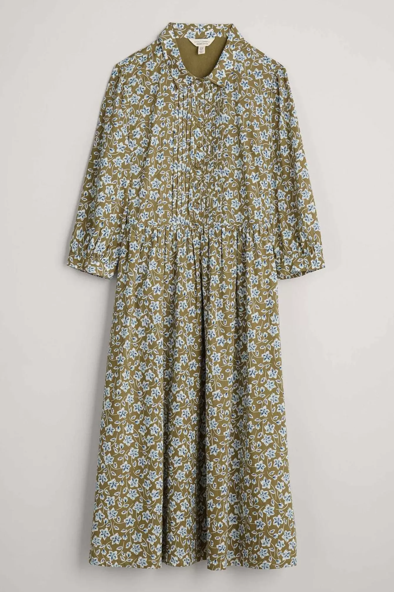Seasalt Cornwall Dresses<3/4 True Letter Dress Naive Carving Fern Moss