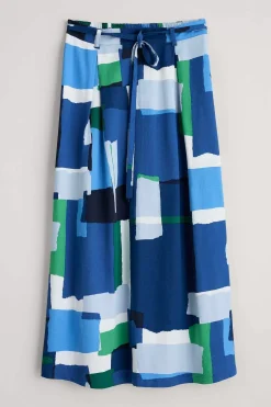 Seasalt Cornwall Skirts<Allantide Midi Skirt Francis Collage Blue Jay