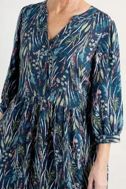 Seasalt Cornwall Dresses<Apple Barn Printed Dress Wetland Pasture Maritime