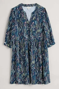 Seasalt Cornwall Dresses<Apple Barn Printed Dress Wetland Pasture Maritime