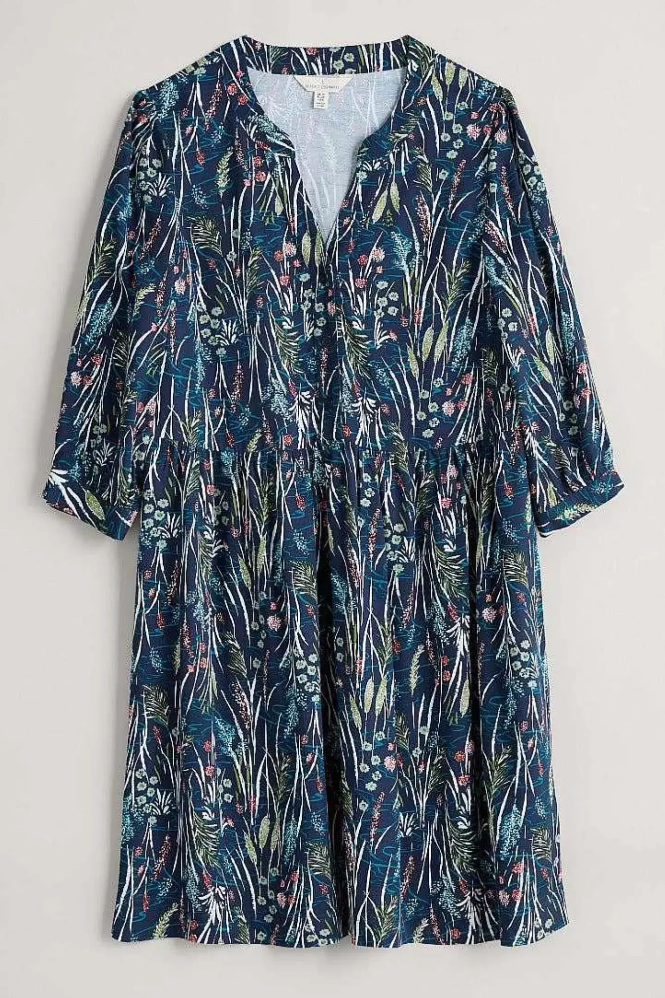 Seasalt Cornwall Dresses<Apple Barn Printed Dress Wetland Pasture Maritime