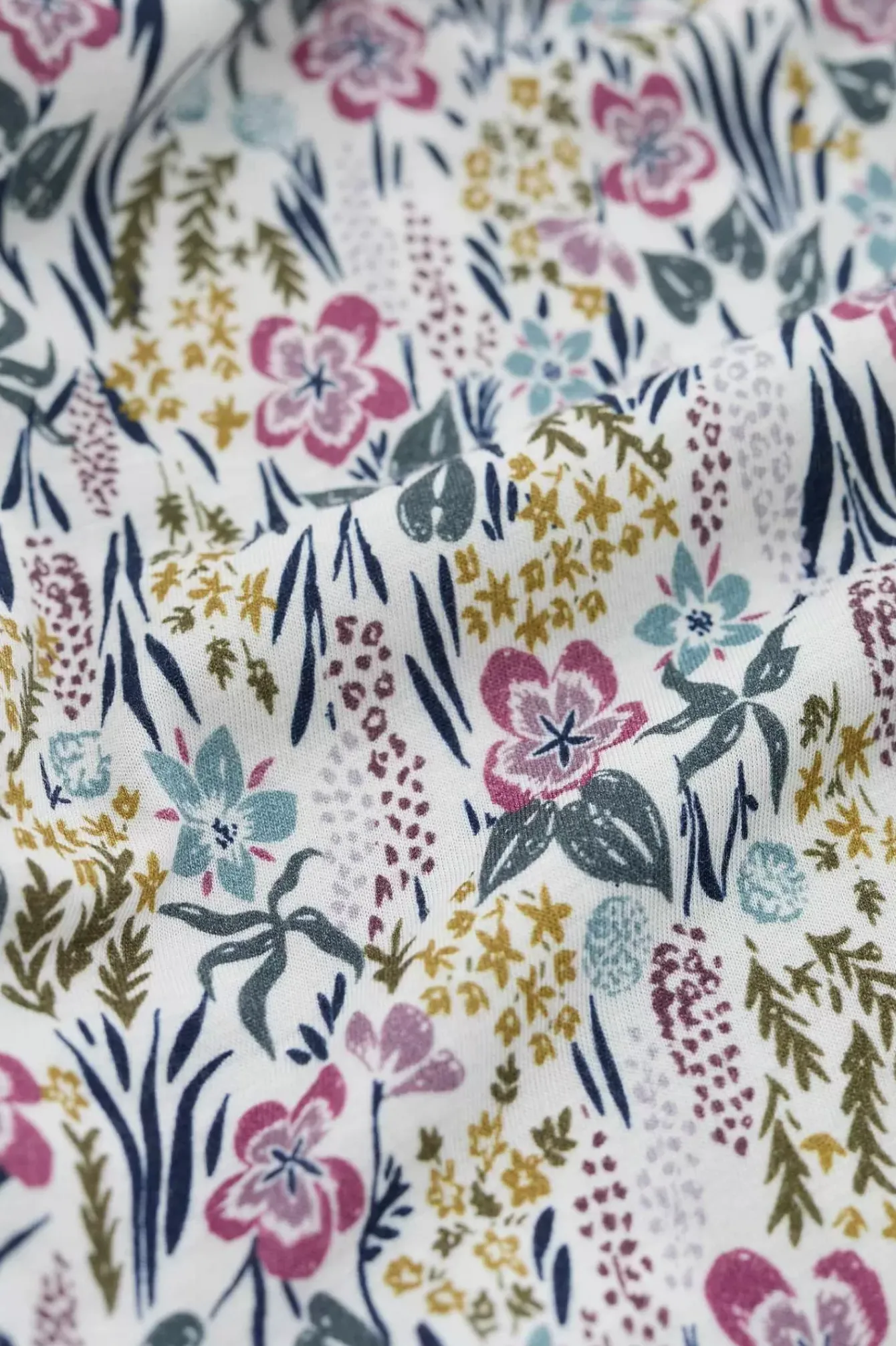 Seasalt Cornwall Tops<Appletree 3/4 Sleeve Top Floral Moor Chalk