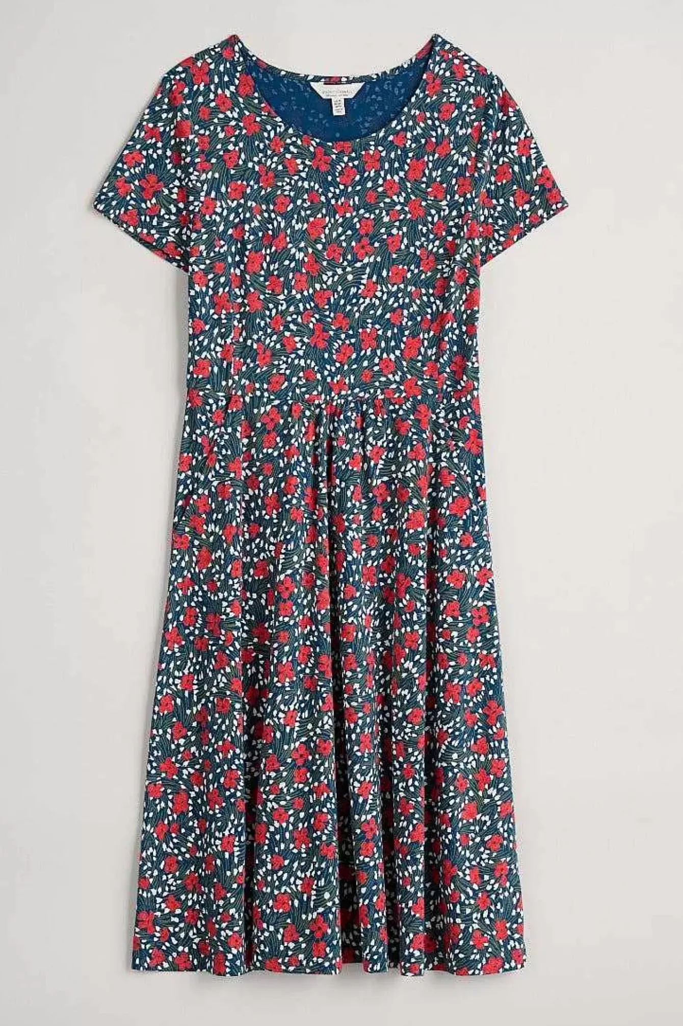 Seasalt Cornwall Dresses<April Short Sleeve Dress Reed Flower Raincloud