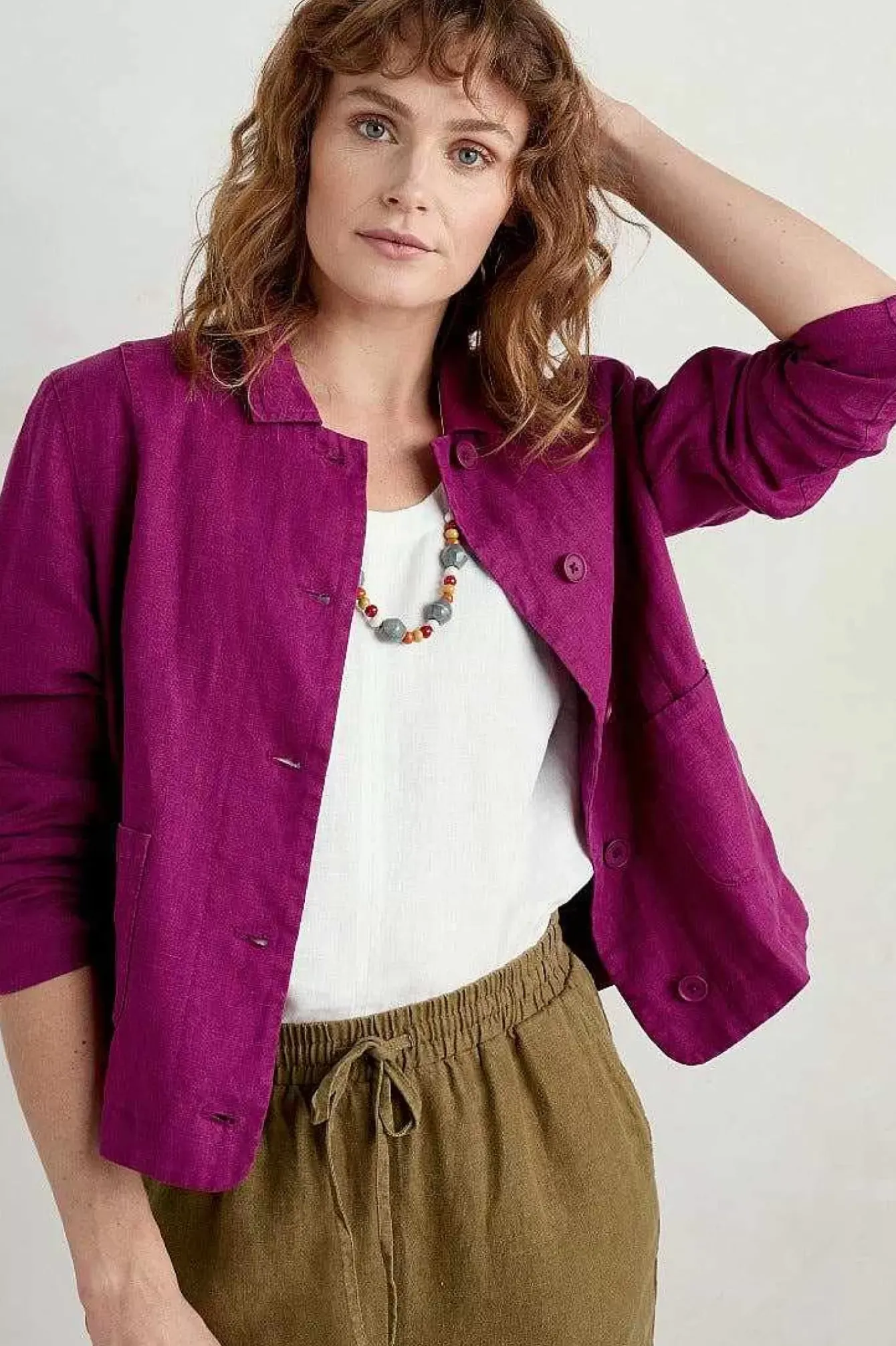 Seasalt Cornwall Coats & Jackets<Arame Linen Jacket Cassis