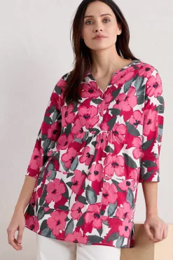 Seasalt Cornwall Tunics<Aventurier Printed Cotton Tunic (Gots) Coastal Bloom Chalk