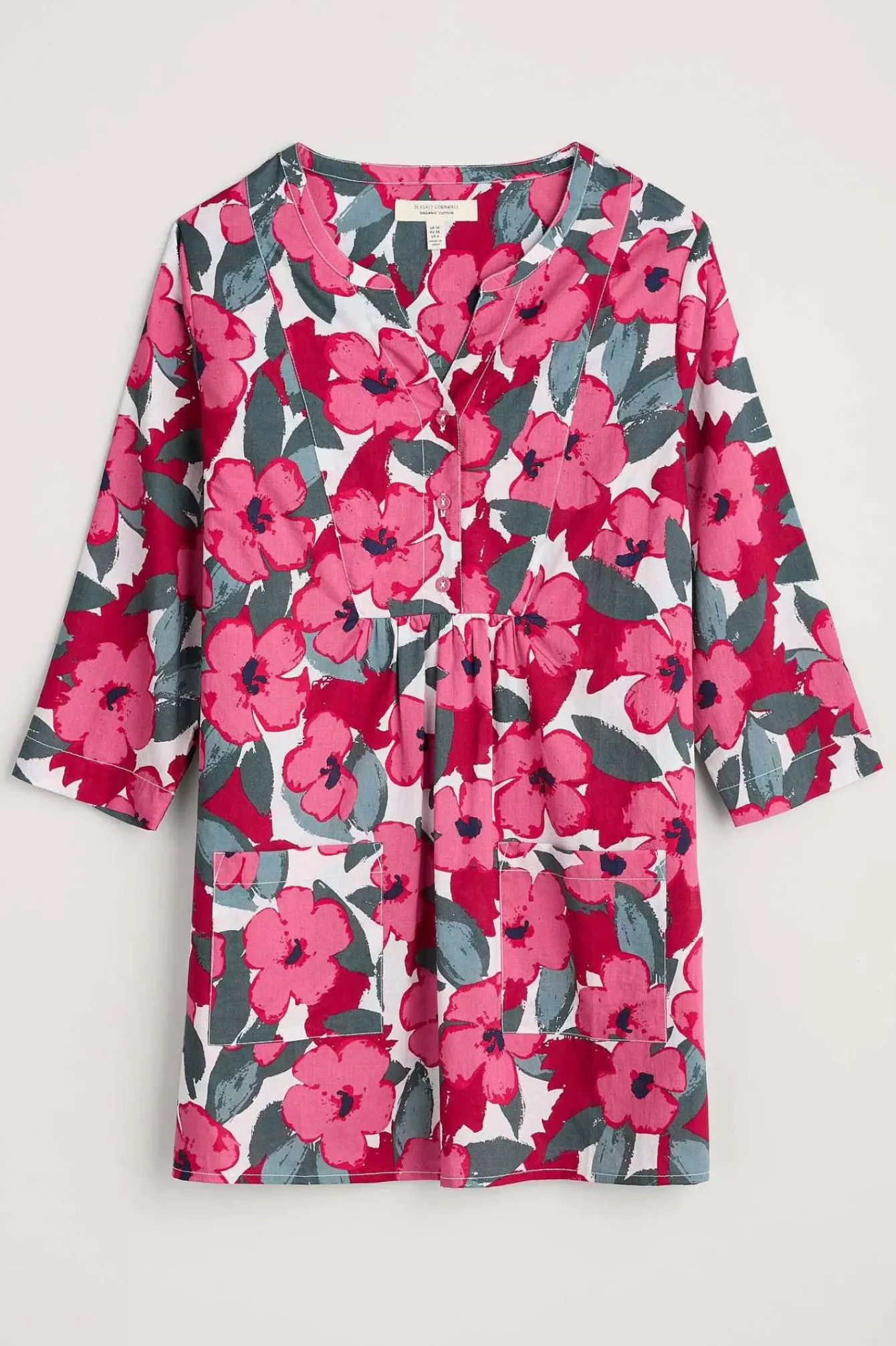 Seasalt Cornwall Tunics<Aventurier Printed Cotton Tunic (Gots) Coastal Bloom Chalk