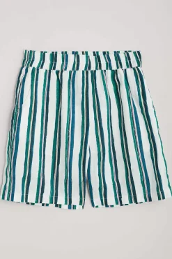 Seasalt Cornwall Trousers & Shorts<Aviso Printed Linen Shorts River Stripe Chalk