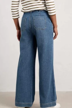 Seasalt Cornwall Trousers & Shorts<Blake Wide Leg Jeans Mid Wash Grain