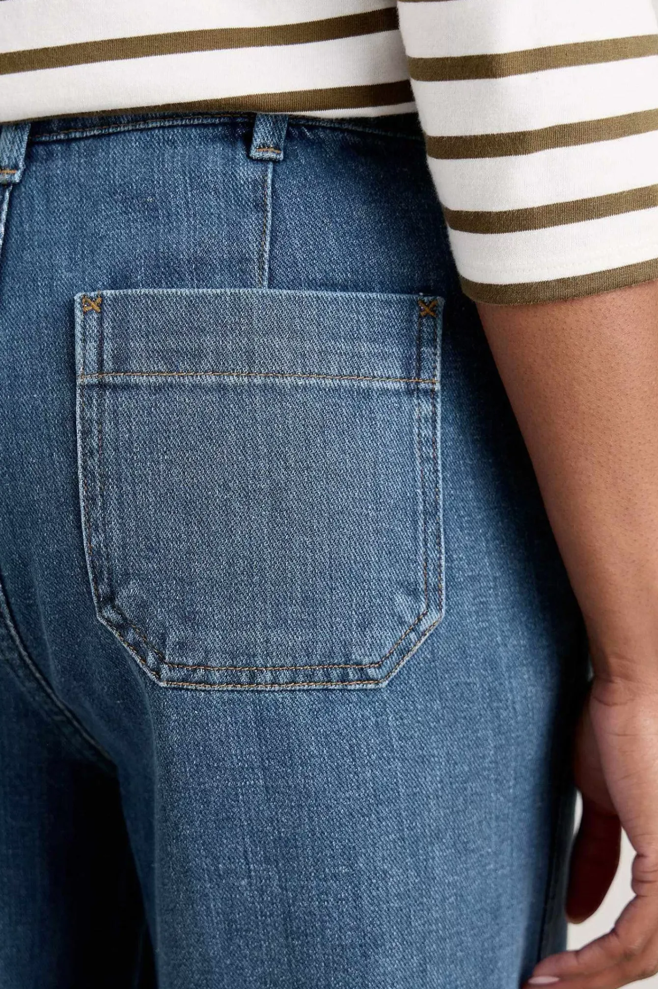 Seasalt Cornwall Trousers & Shorts<Blake Wide Leg Jeans Mid Wash Grain