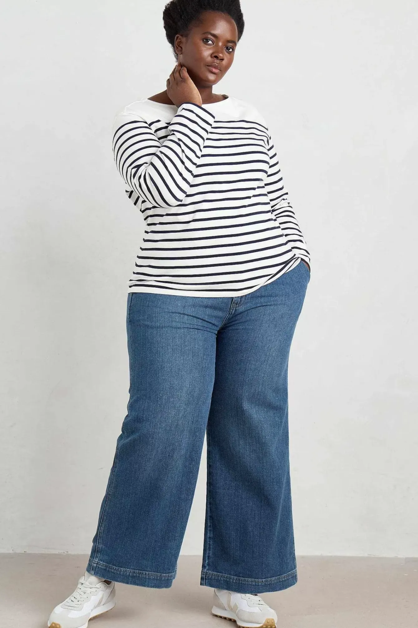 Seasalt Cornwall Trousers & Shorts<Blake Wide Leg Jeans Mid Wash Grain