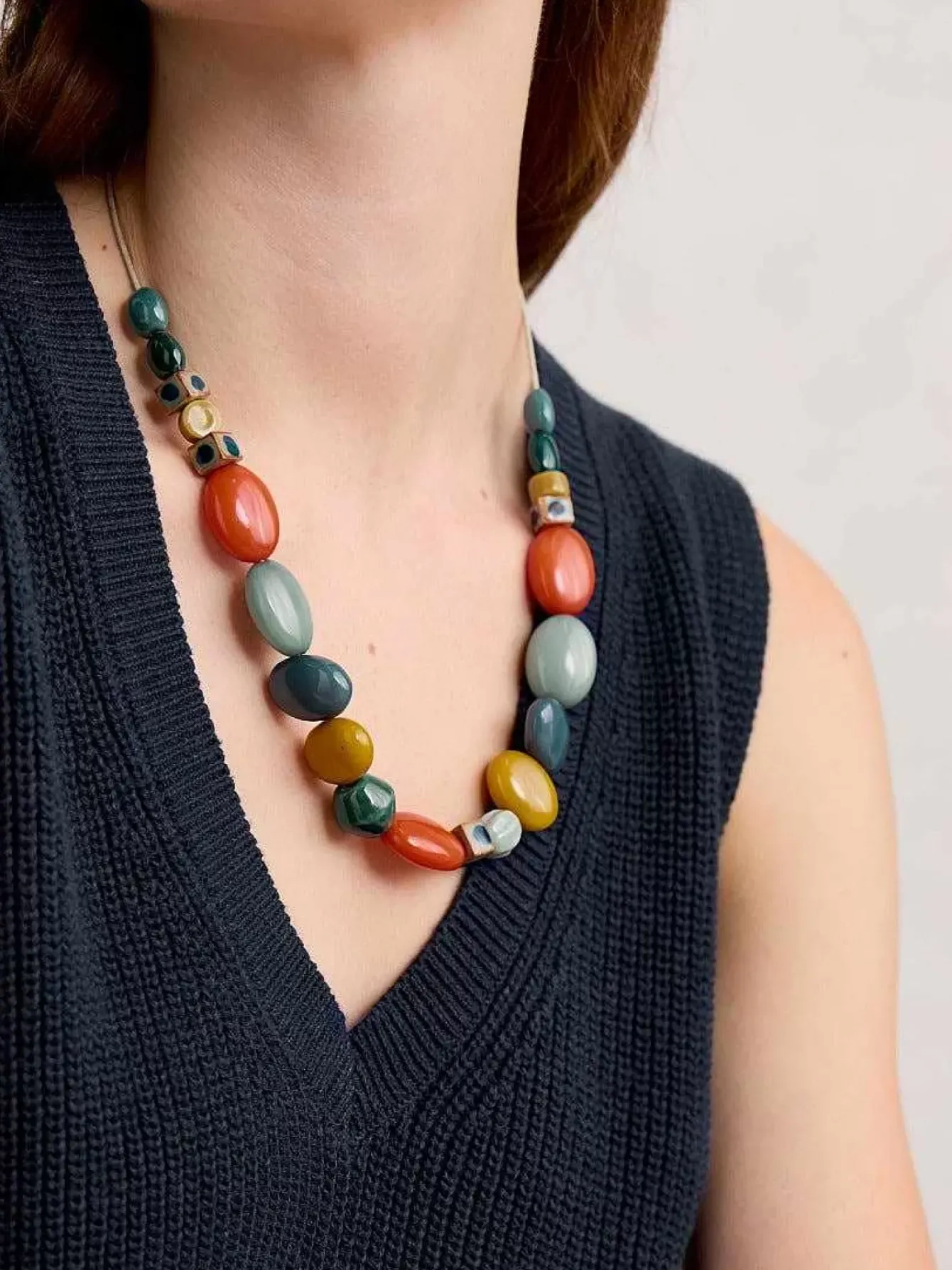 Seasalt Cornwall Jewellery<Bodinnar Beaded Necklace Wall Rue Mix