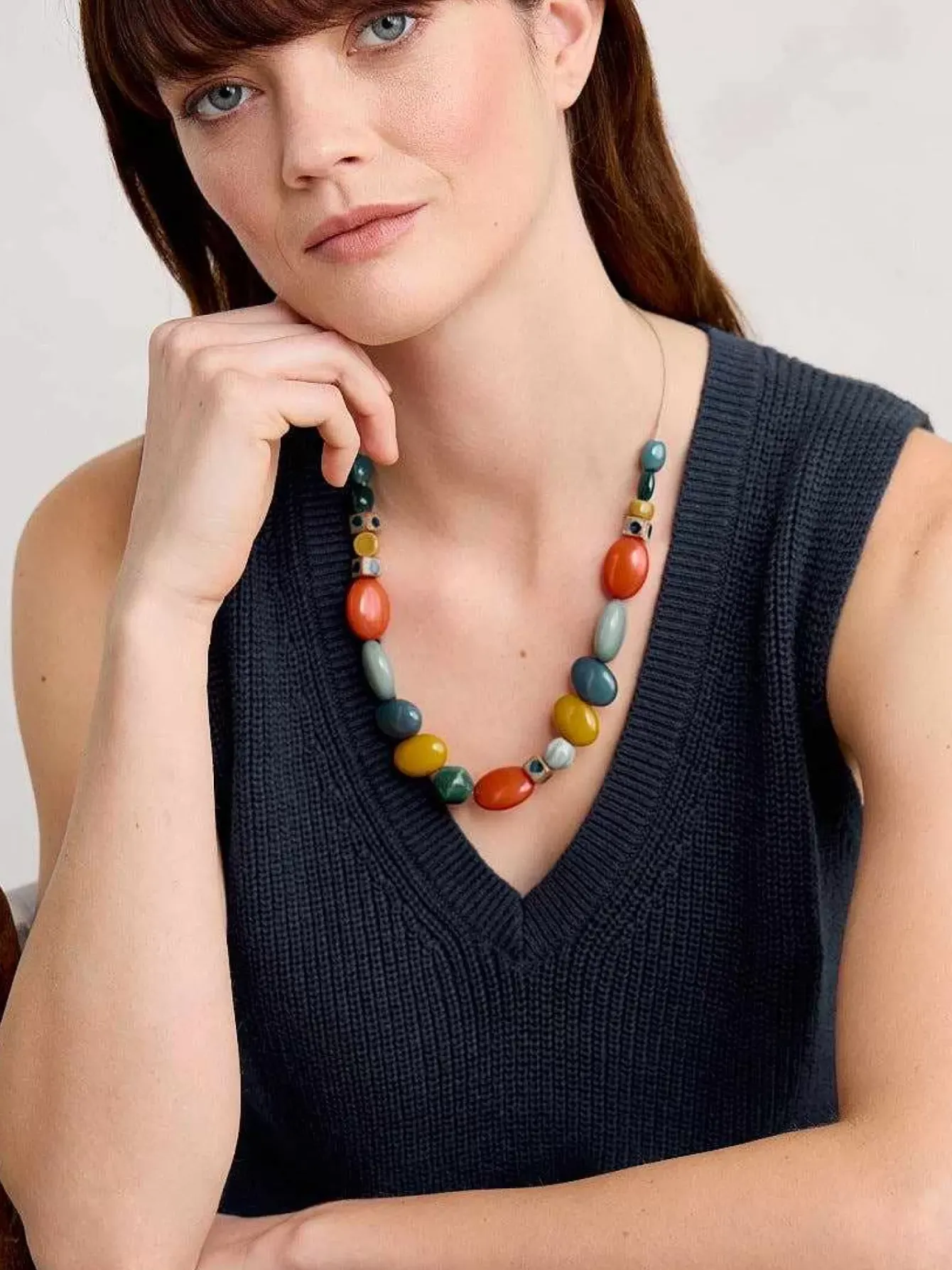 Seasalt Cornwall Jewellery<Bodinnar Beaded Necklace Wall Rue Mix