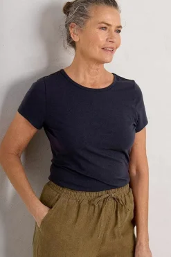 Seasalt Cornwall Tops<Bounder Crew Neck T-Shirt (Gots) Maritime
