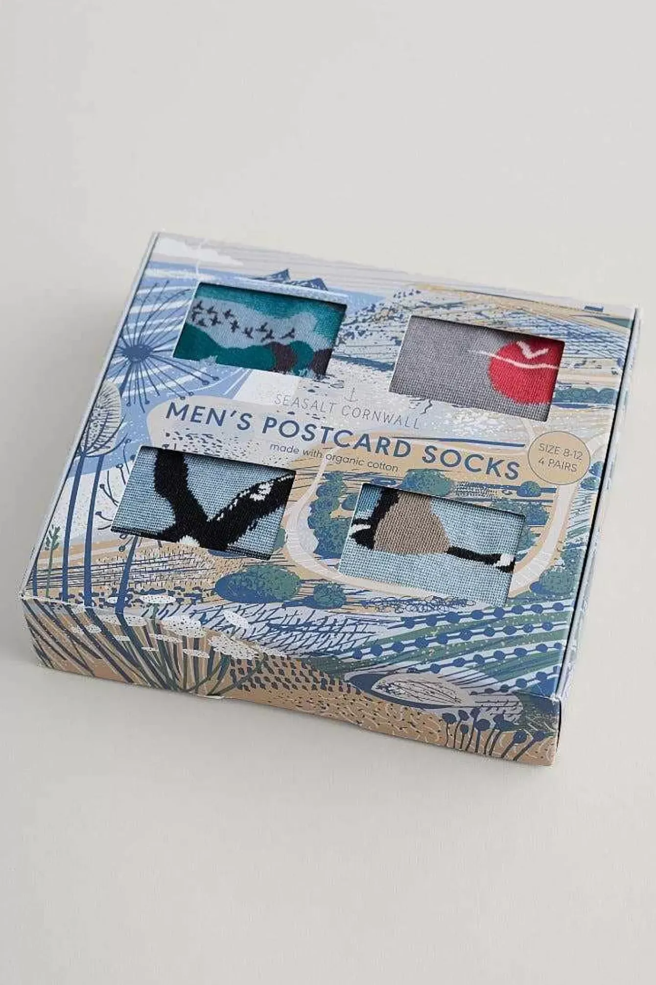 Seasalt Cornwall Socks<Box Of 4 Men's Postcard Socks Windyridge Mix