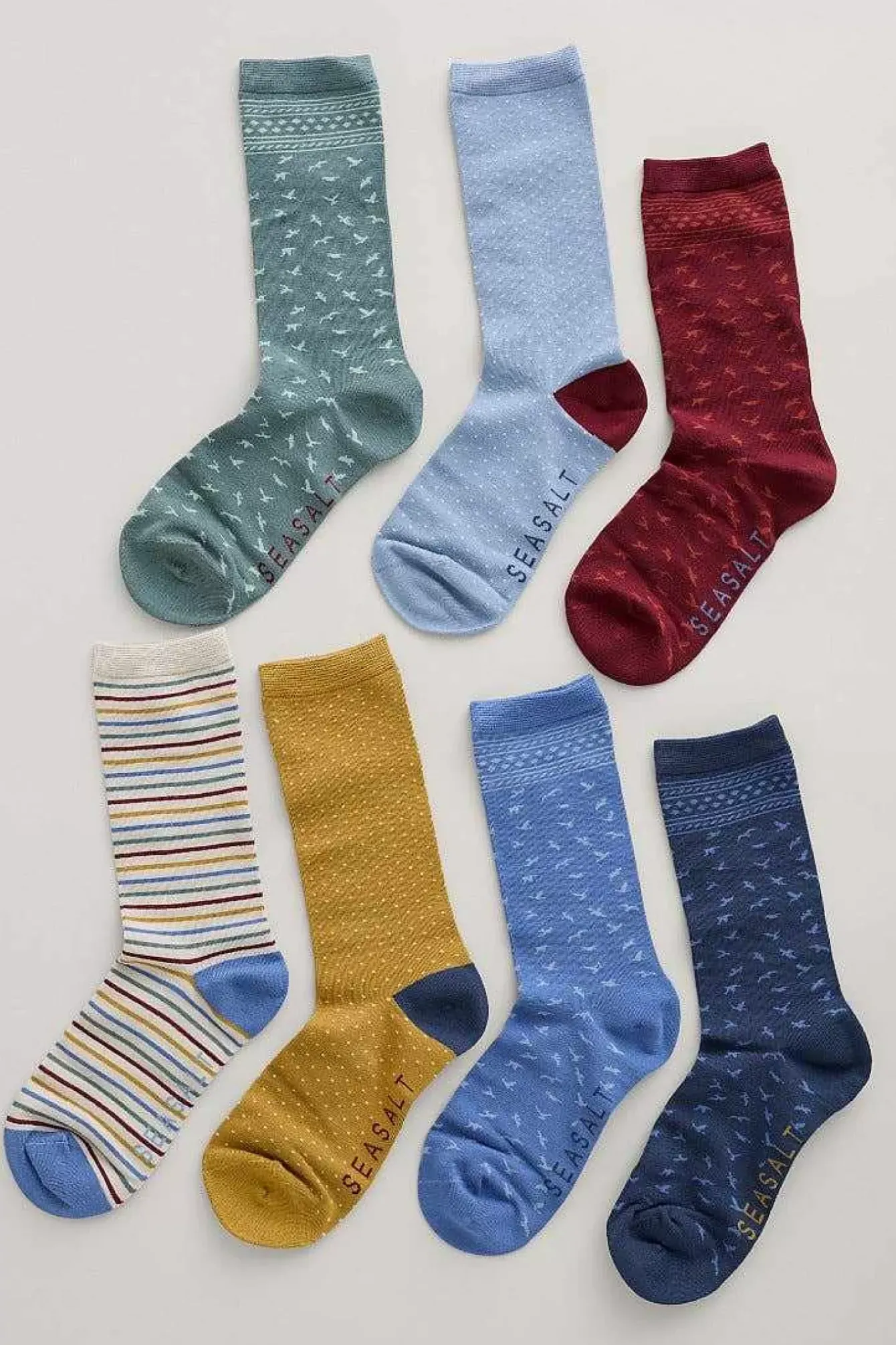 Seasalt Cornwall Socks & Tights<Box Of 7 Women's Sailor Socks Burranet Mix