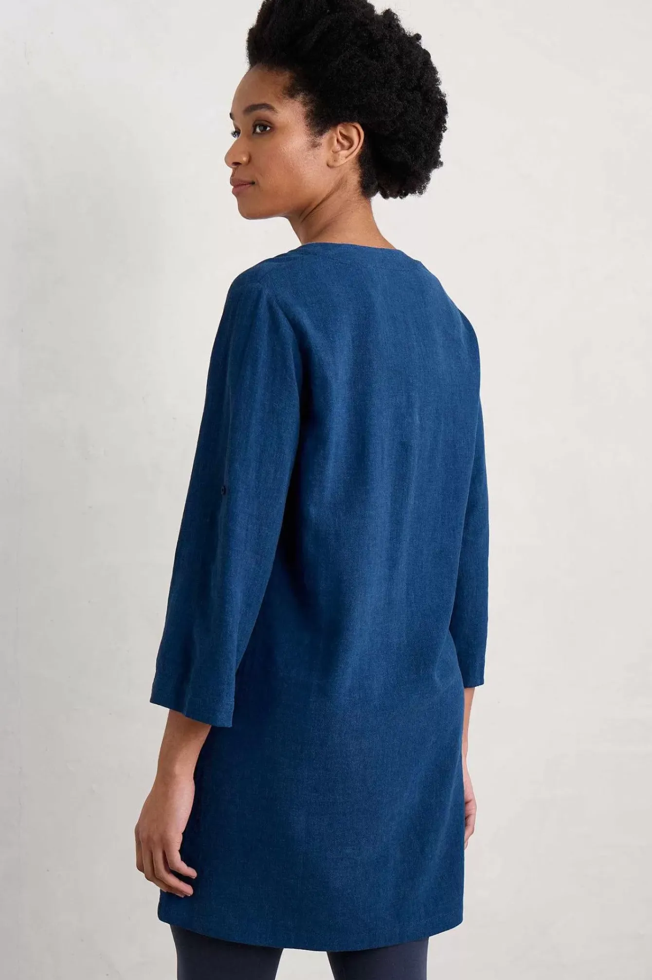 Seasalt Cornwall Tunics<Brittlestar V-Neck Linen Blend Tunic Marine