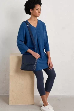 Seasalt Cornwall Tunics<Brittlestar V-Neck Linen Blend Tunic Marine