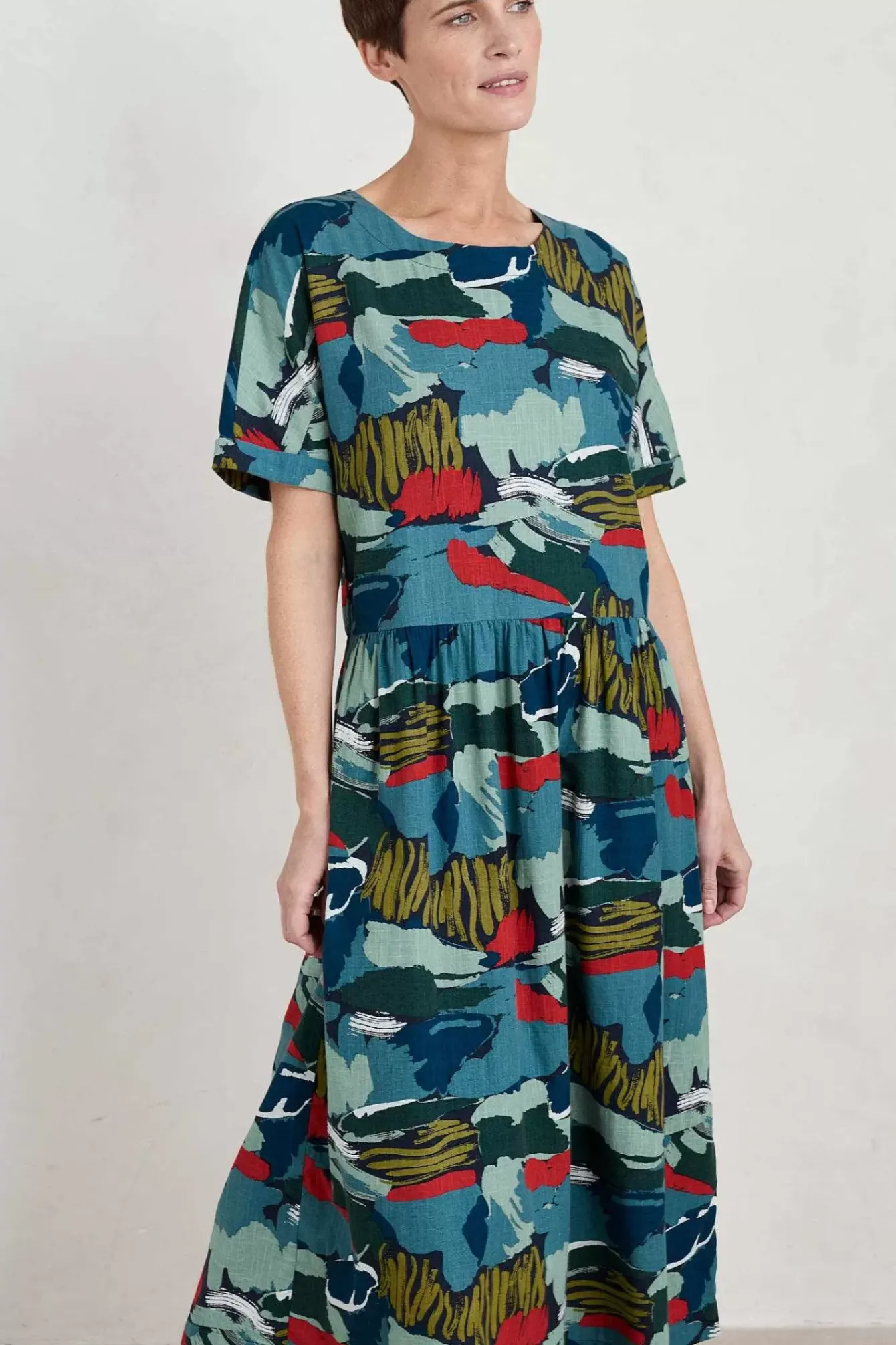 Seasalt Cornwall Dresses<Brouse Organic Cotton Dress (Gots) Painted Marsh Maritime