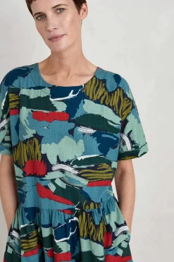 Seasalt Cornwall Dresses<Brouse Organic Cotton Dress (Gots) Painted Marsh Maritime