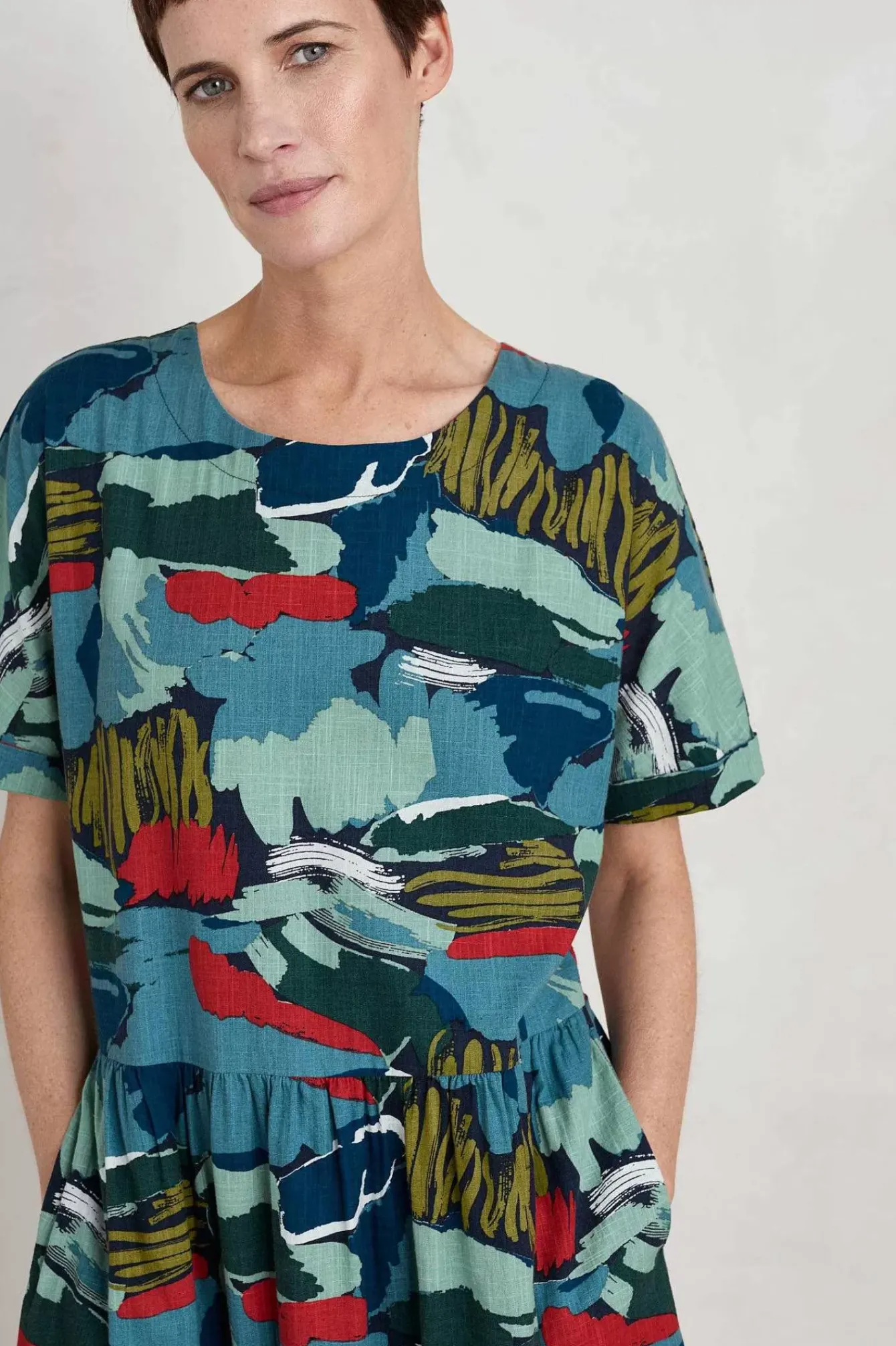 Seasalt Cornwall Dresses<Brouse Organic Cotton Dress (Gots) Painted Marsh Maritime
