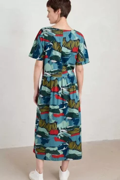 Seasalt Cornwall Dresses<Brouse Organic Cotton Dress (Gots) Painted Marsh Maritime