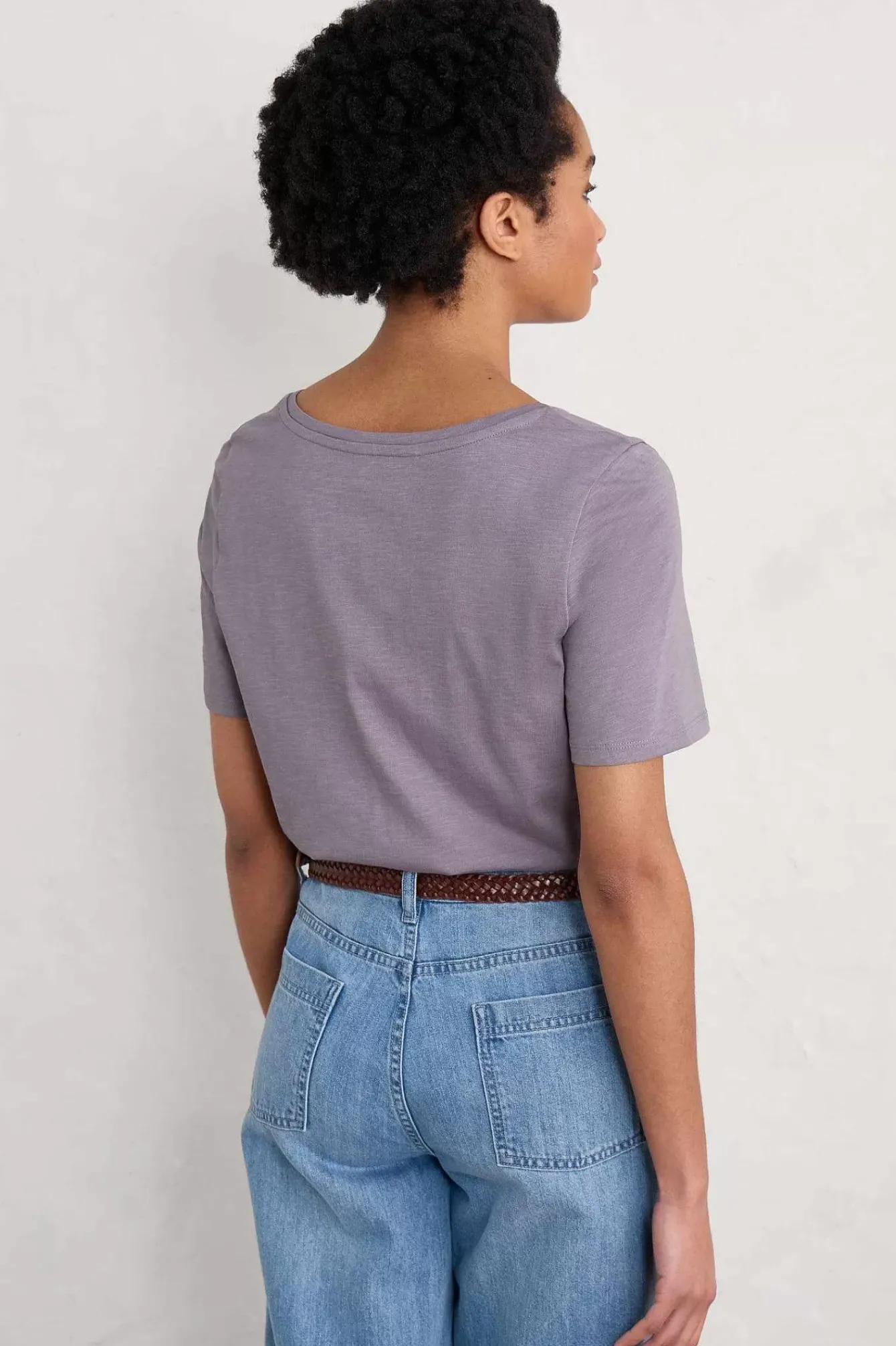 Seasalt Cornwall Tops<Burdock Organic Cotton V-Neck T-Shirt (Gots) Grape Thistle