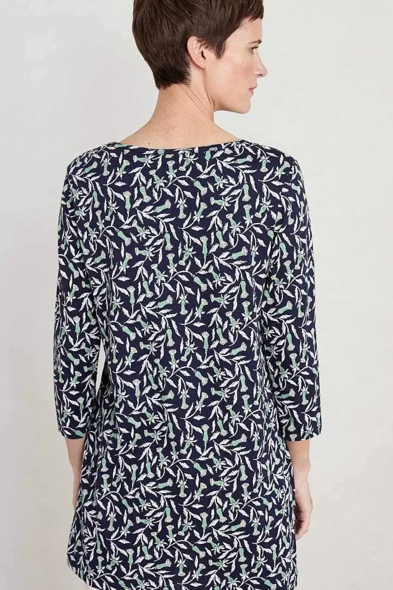 Seasalt Cornwall Tunics<Busy Lizzy 3/4 Sleeve Slub Jersey Tunic Seedhead Vine Maritime