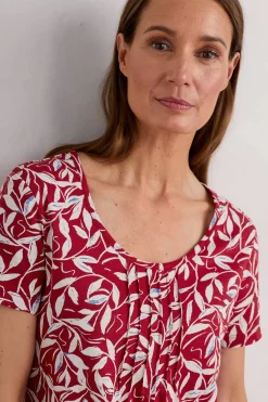 Seasalt Cornwall Tunics<Busy Lizzy Short Sleeve Tunic Waterway Leaves Rudder