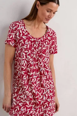 Seasalt Cornwall Tunics<Busy Lizzy Short Sleeve Tunic Waterway Leaves Rudder