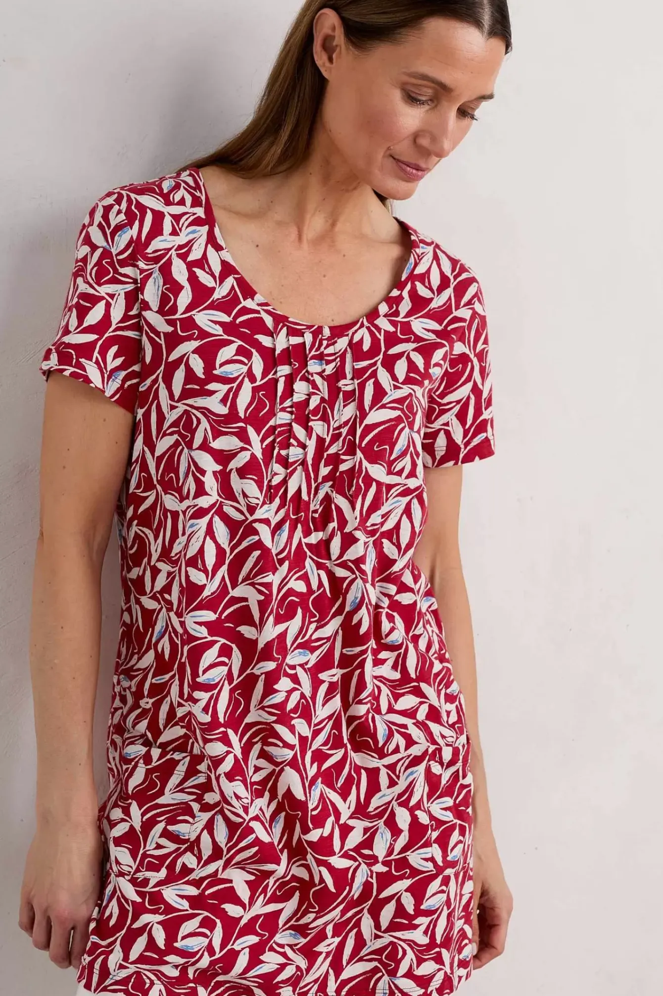 Seasalt Cornwall Tunics<Busy Lizzy Short Sleeve Tunic Waterway Leaves Rudder