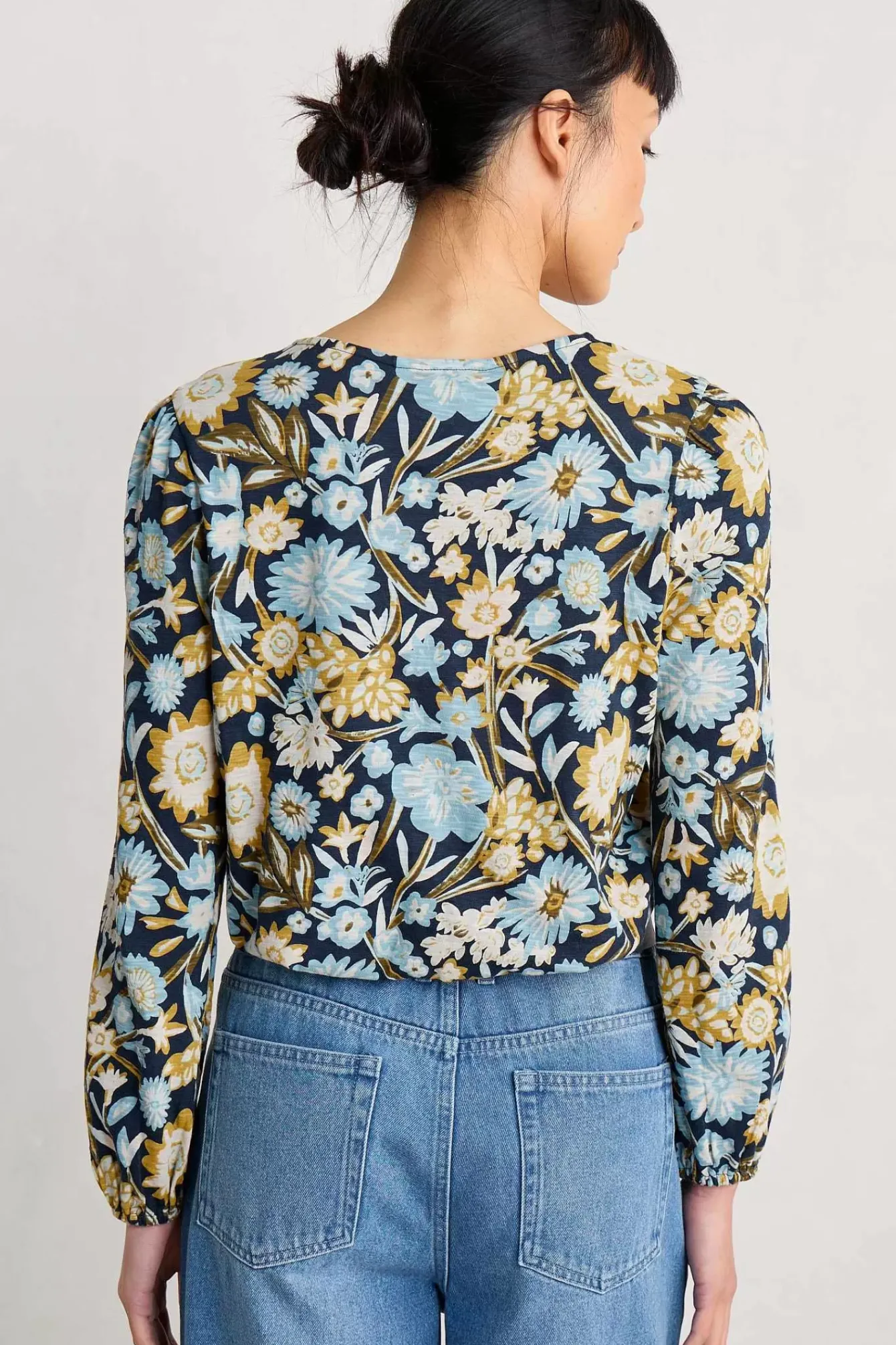 Seasalt Cornwall Tops<Butterflies Jersey Top Floral Terrain Maritime