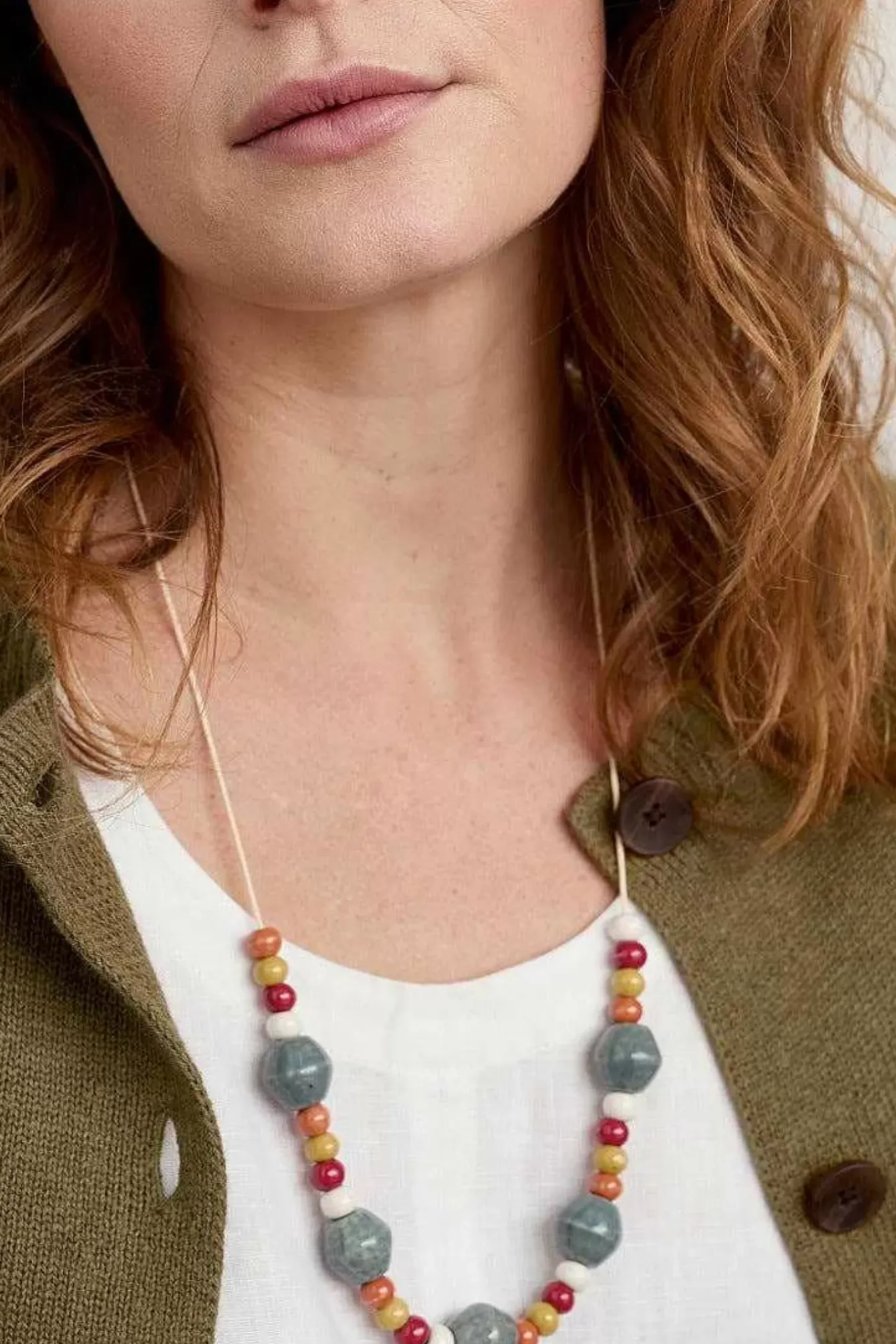 Seasalt Cornwall Jewellery<Canna Ceramic Bead Necklace Daffodil Tomato