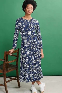 Seasalt Cornwall Dresses<Cladonia Long Sleeve Jersey Dress Cyclamen Marine Maritime