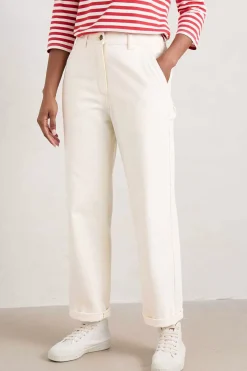 Seasalt Cornwall Trousers & Shorts<Cliff Picnic Straight Leg Jeans Ecru Twill Slub