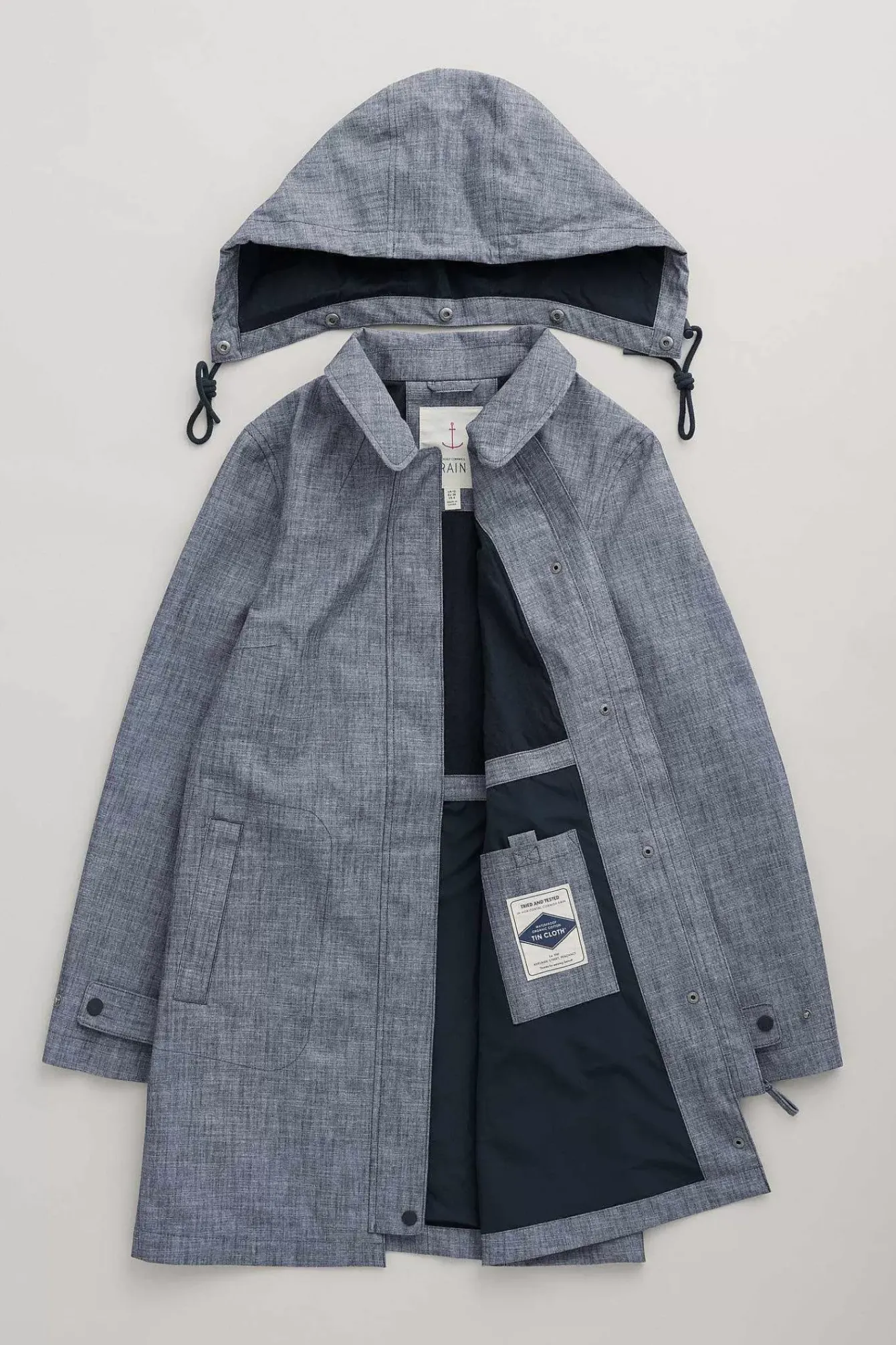 Seasalt Cornwall Coats & Jackets<Cloudburst Waterproof Mac Light Wash Wave