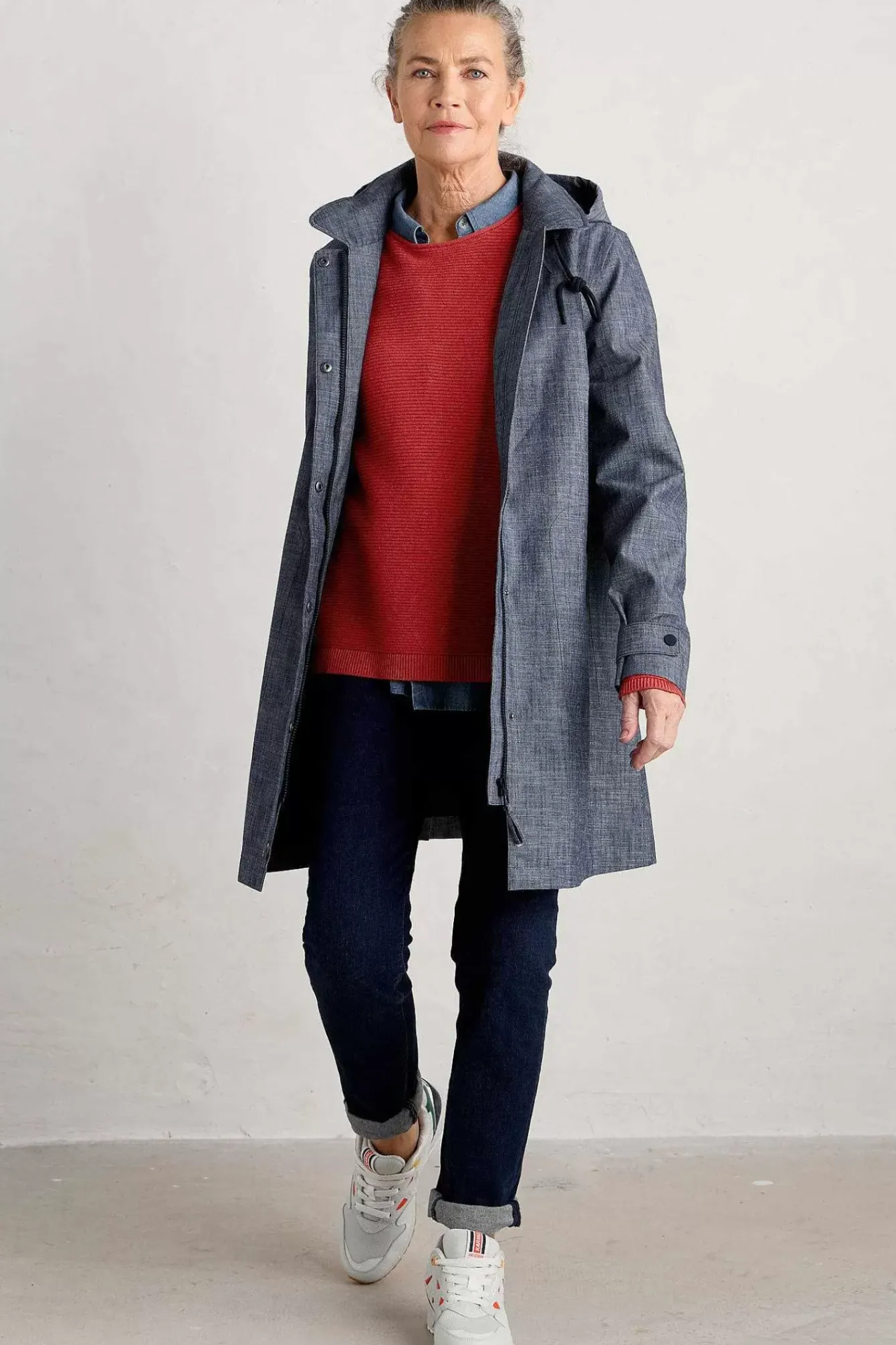 Seasalt Cornwall Coats & Jackets<Cloudburst Waterproof Mac Light Wash Wave
