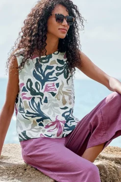 Seasalt Cornwall Tops<Colour Study Top Sea Frond Chalk