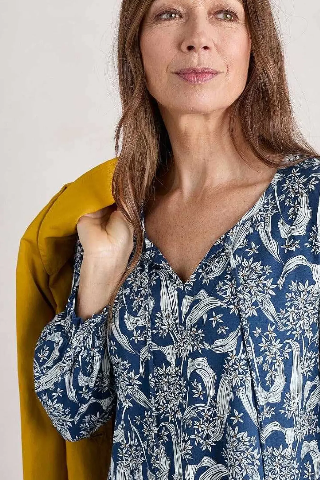 Seasalt Cornwall Tunics<Composition Organic Cotton Jersey Tunic (Gots) Woodland Garlic Marine Chalk