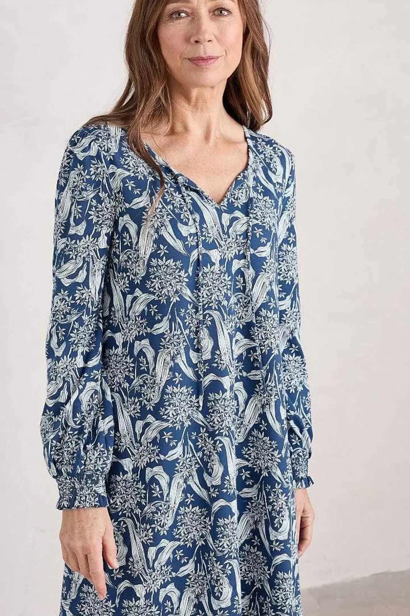 Seasalt Cornwall Tunics<Composition Organic Cotton Jersey Tunic (Gots) Woodland Garlic Marine Chalk