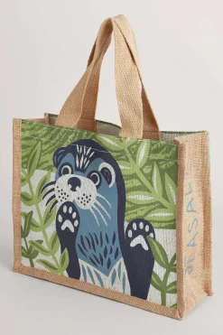 Seasalt Cornwall Bags<Cute Jute Bag Marazion Heron Clear Sky