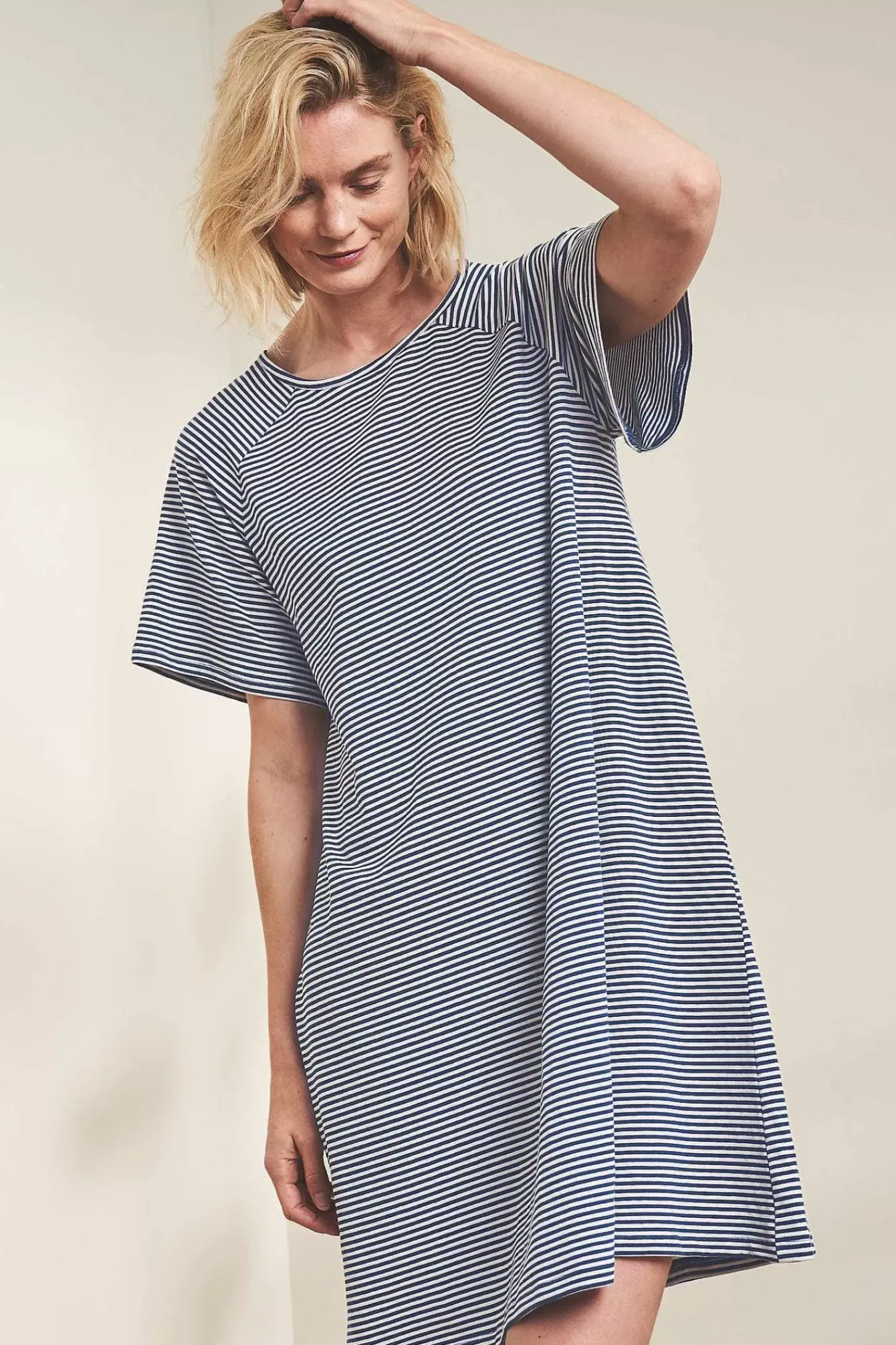 Seasalt Cornwall Nightwear<Day Star Jersey Nightdress Canvas Yacht Chalk