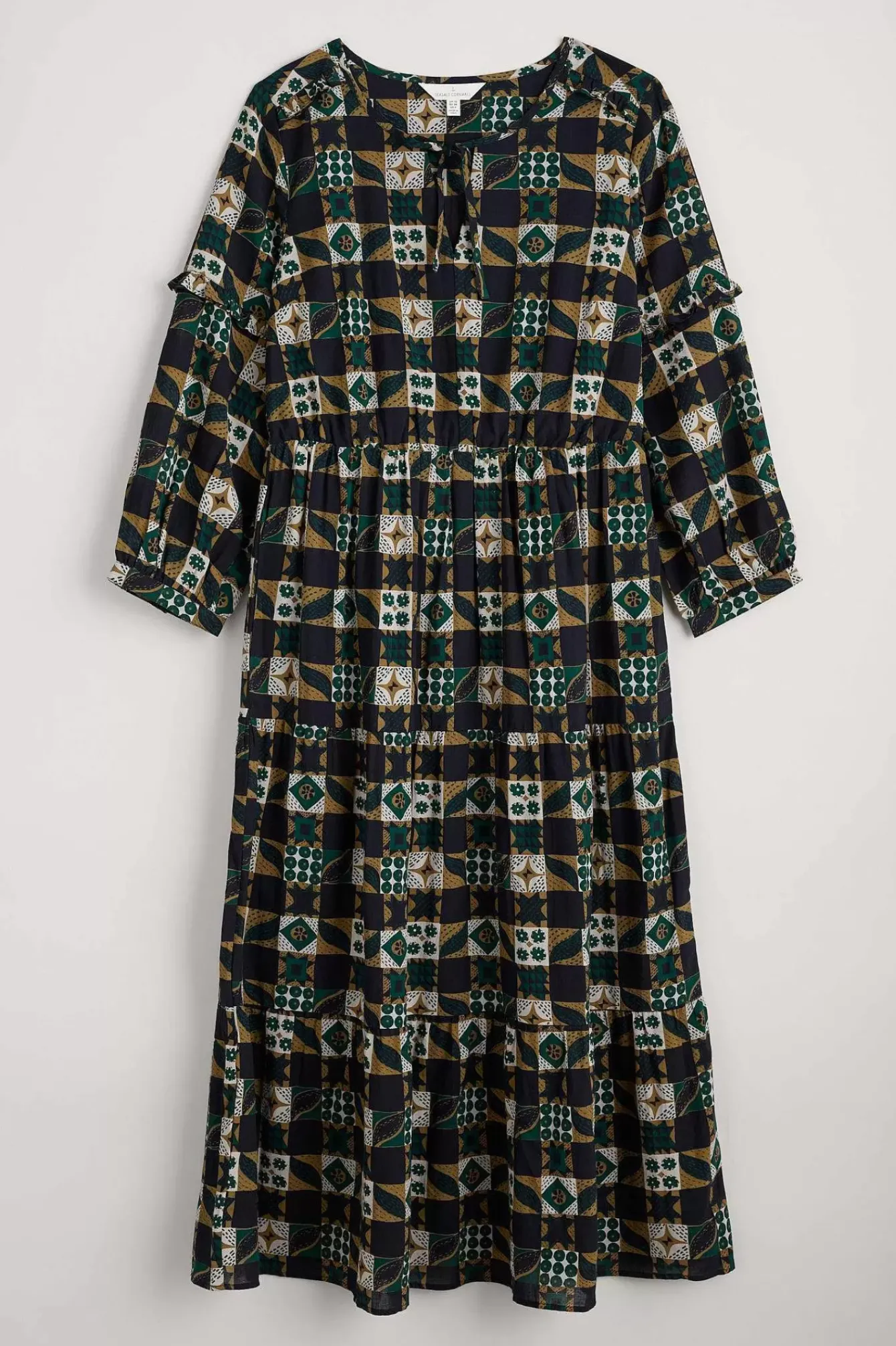 Seasalt Cornwall Dresses<Dearling Tiered Dress Folky Quilt Onyx