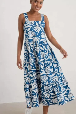 Seasalt Cornwall Dresses<Deep Water Tiered Dress Cut Paper Flowers Waterfront