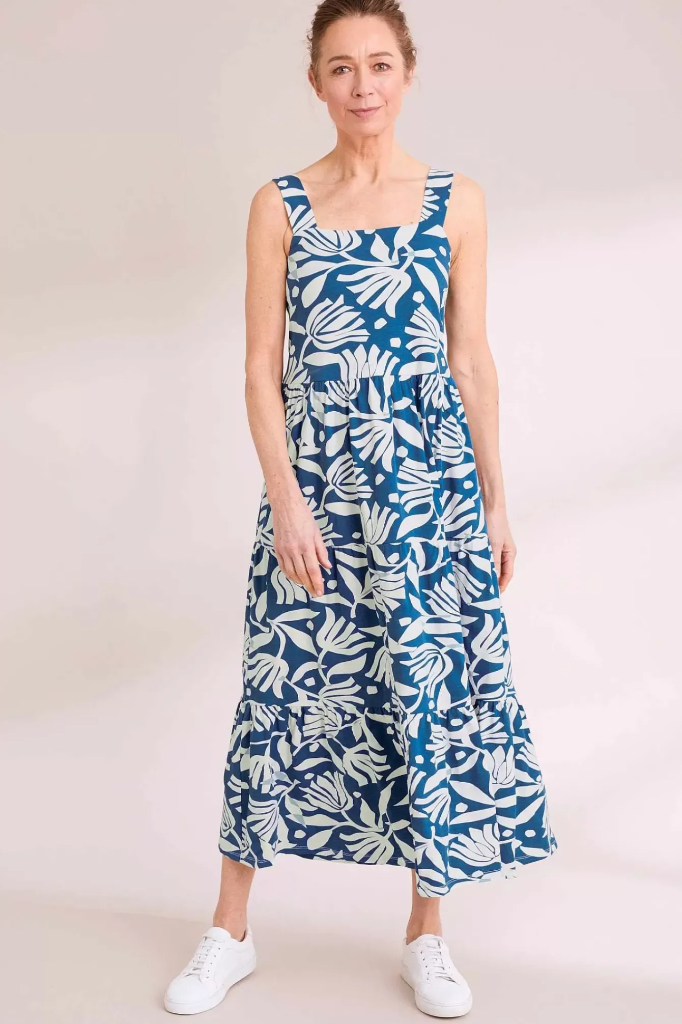Seasalt Cornwall Dresses<Deep Water Tiered Dress Cut Paper Flowers Waterfront