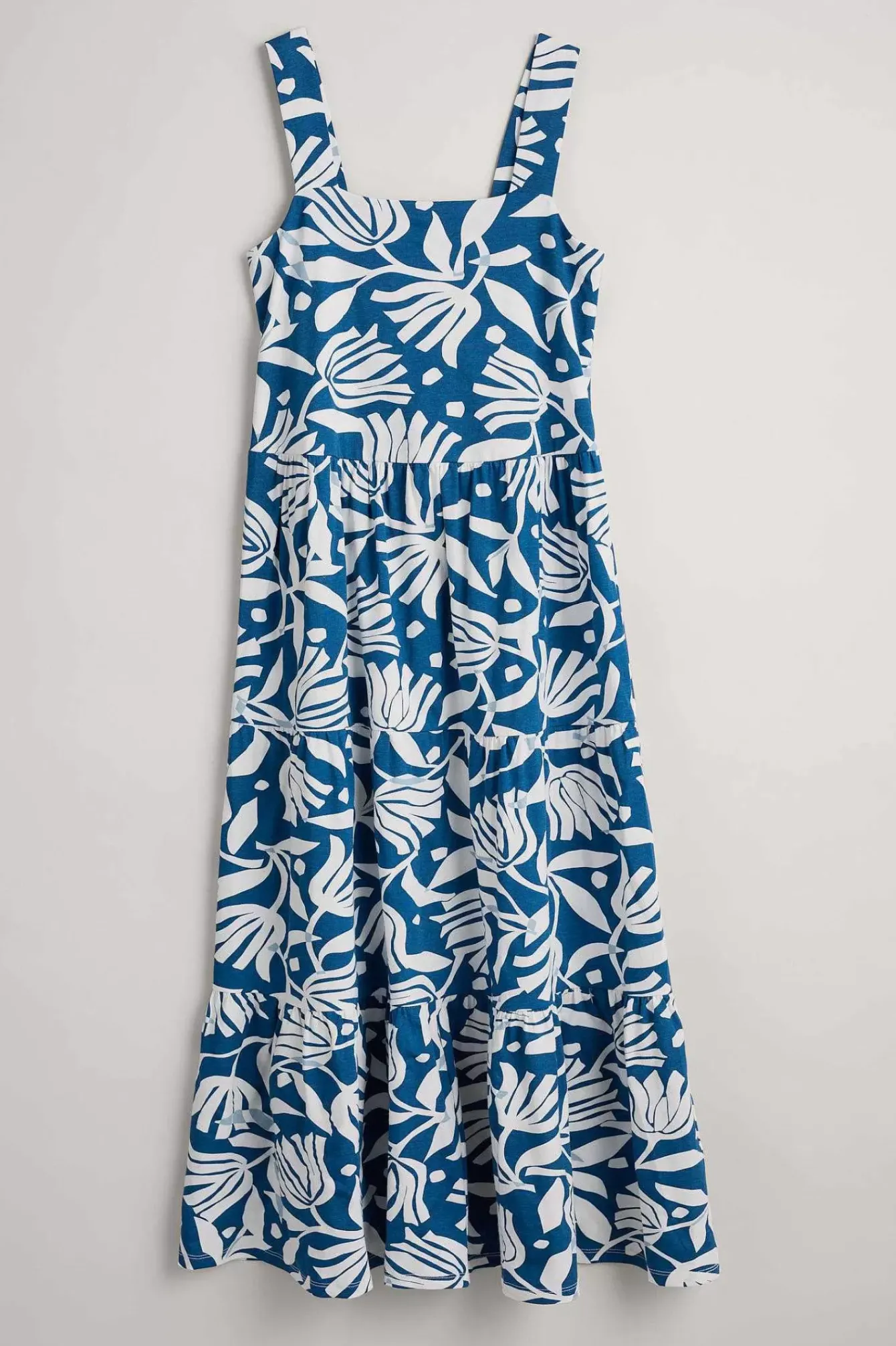 Seasalt Cornwall Dresses<Deep Water Tiered Dress Cut Paper Flowers Waterfront