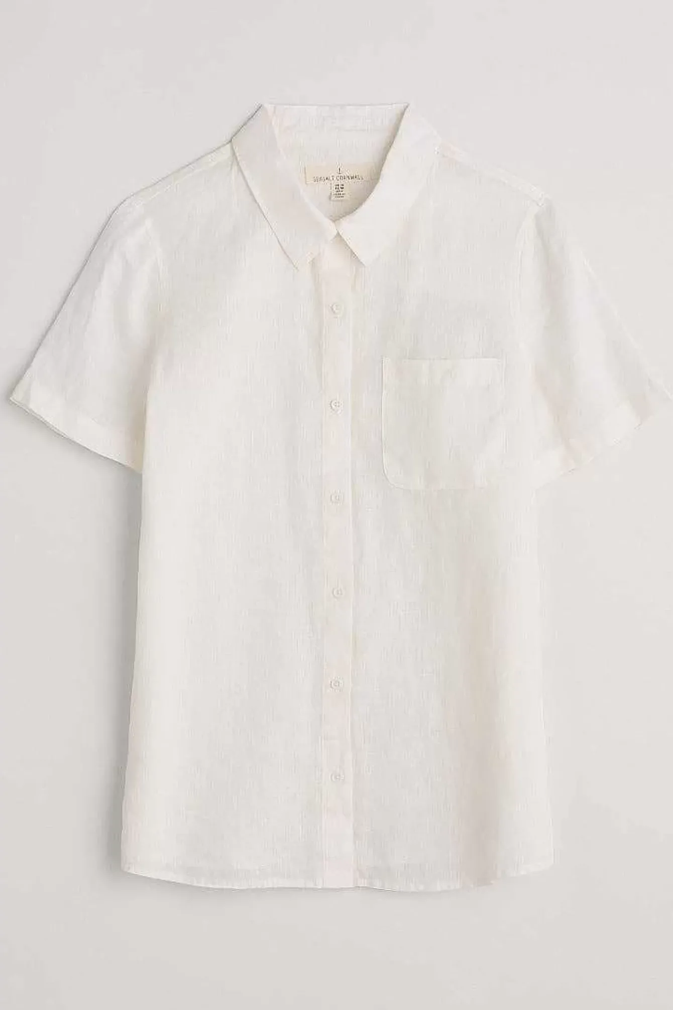 Seasalt Cornwall Tops<Drydock Short Sleeve Linen Shirt Chalk