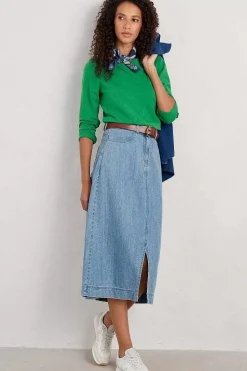 Seasalt Cornwall Tops<Easel Long Sleeve Jersey Top (Gots) Island