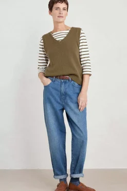 Seasalt Cornwall Knitwear<East View V-Neck Knitted Vest Laurel