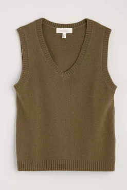 Seasalt Cornwall Knitwear<East View V-Neck Knitted Vest Laurel
