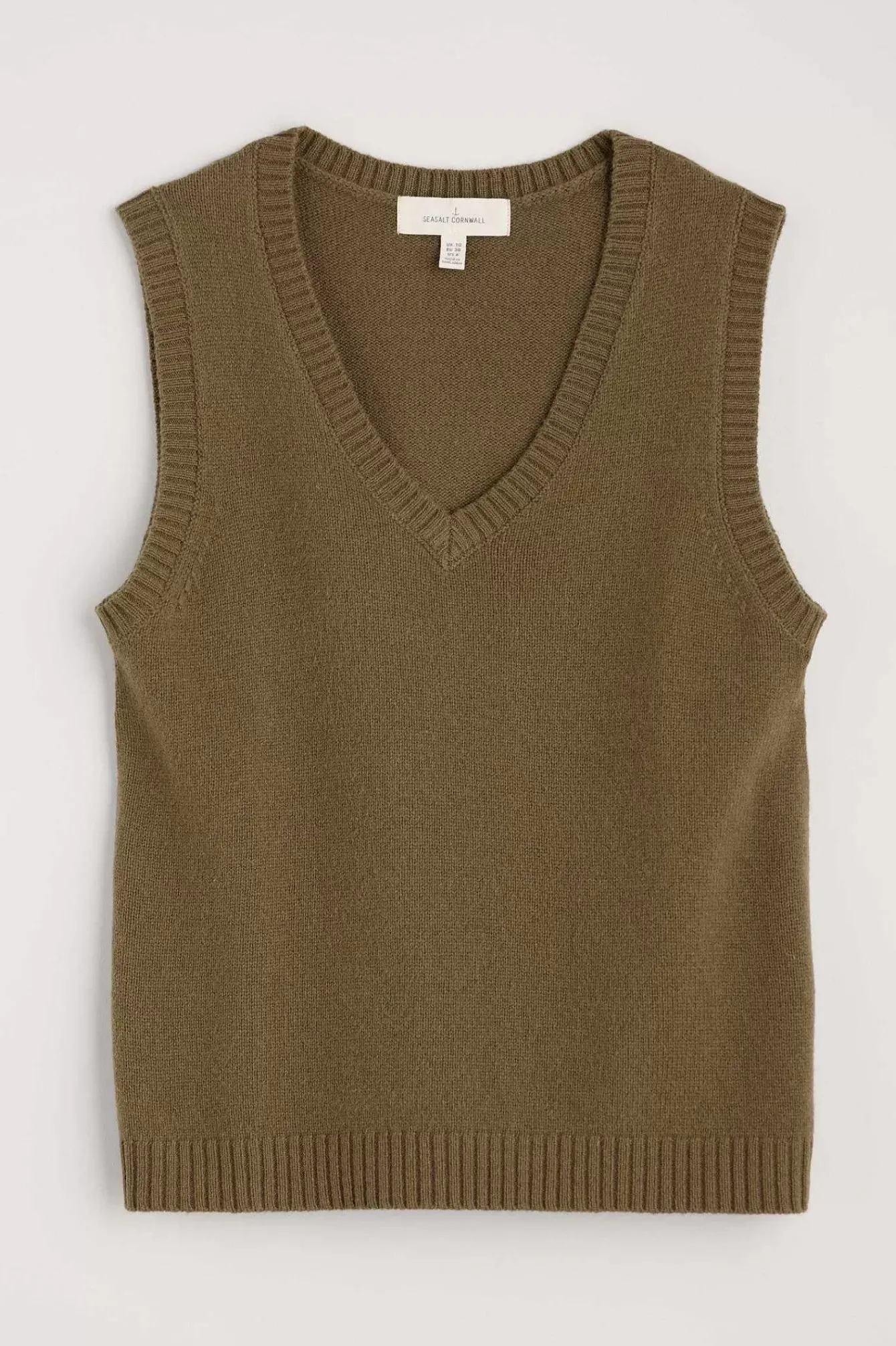 Seasalt Cornwall Knitwear<East View V-Neck Knitted Vest Laurel